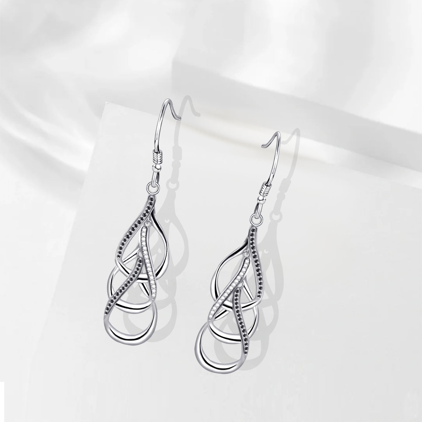 Sterling Silver Earrings for Women Three Layers Dangle Silver Earrings Holiday and Birthday Gifts for Women and Her