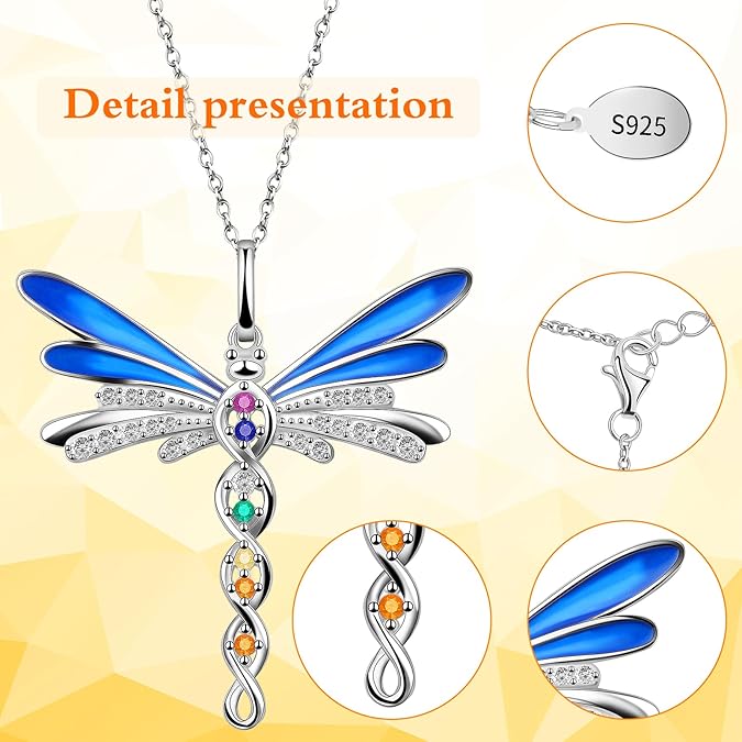 Sterling Silver Necklace for Women Dragonfly Necklace for Women