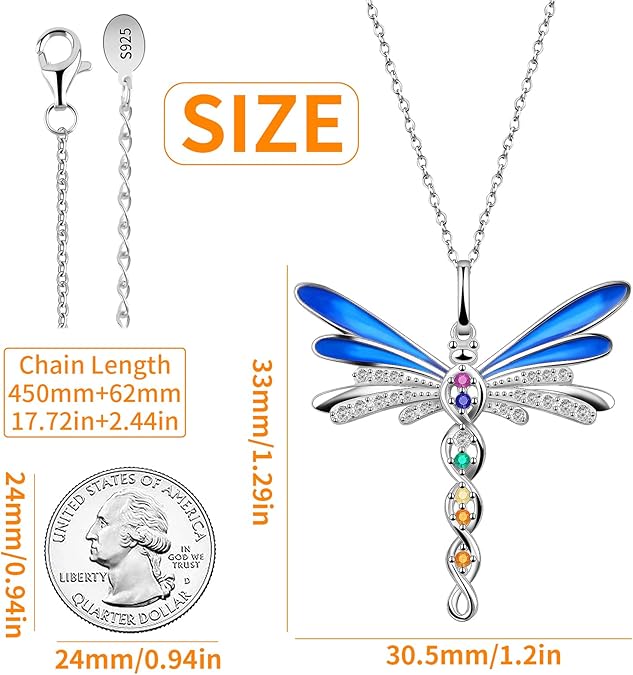 Sterling Silver Necklace for Women Dragonfly Necklace for Women